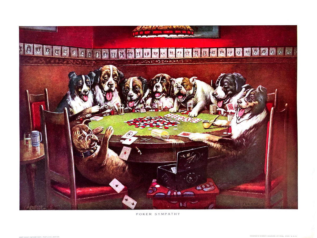 Affiche Toile 'Dogs Playing Poker' De Cassius Coolidge - Reproduction Art - Toile Tendue Ou Papier