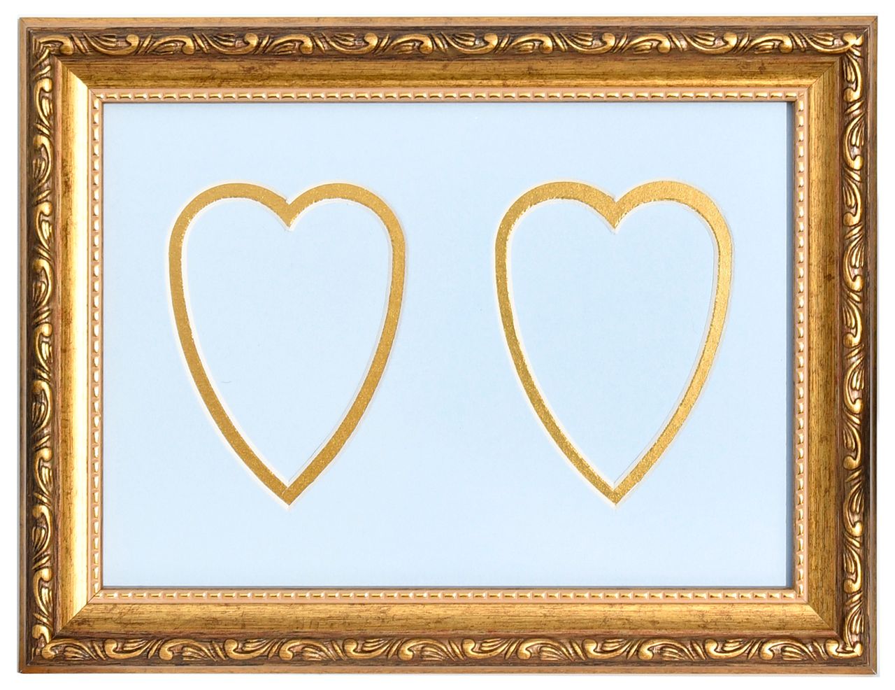 301GV 034 Light Blue/ Gold Double Heart – West Coast Picture