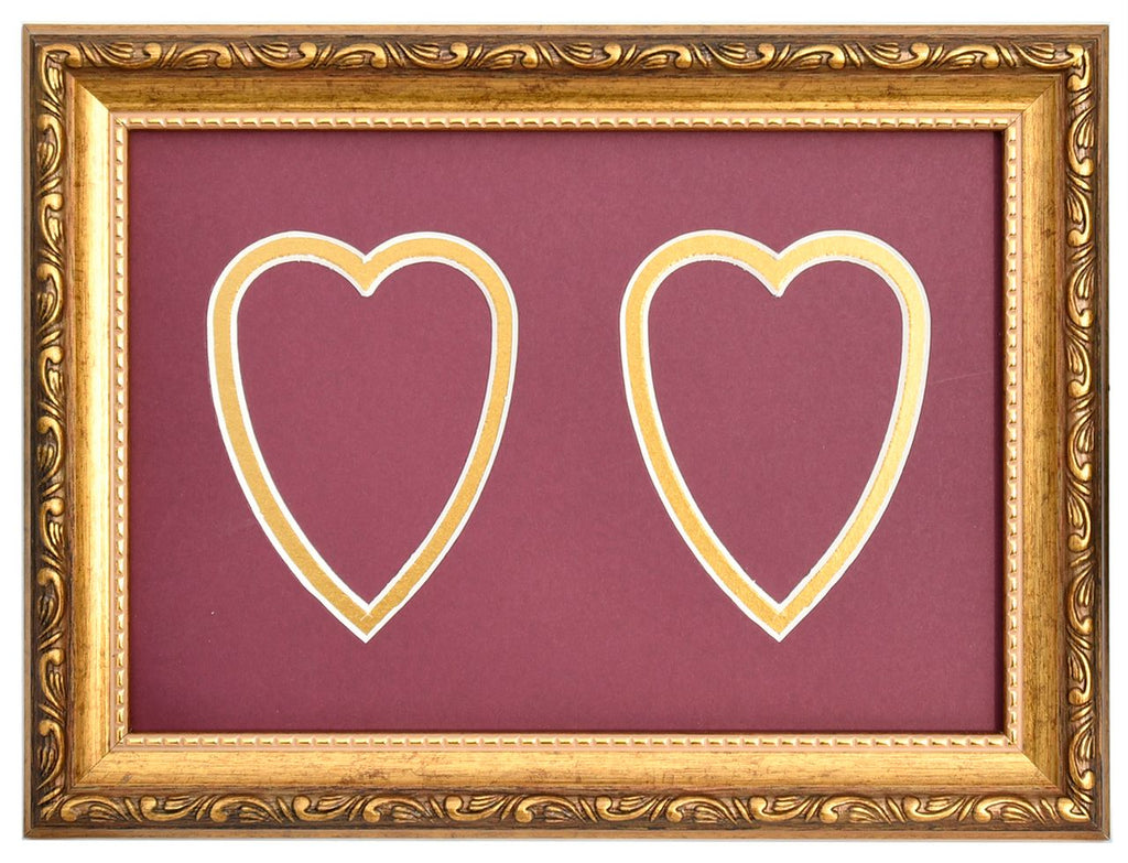 301GV 038 Burgundy/Gold Double Heart