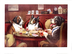 Dogs Playing Poker - Post mortem - Marcellus Coolidge Art Print